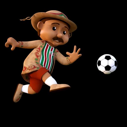 Vaqueiro Belchior chutando a bola para a direita