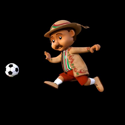 Vaqueiro Belchior chutando a bola para a esquerda